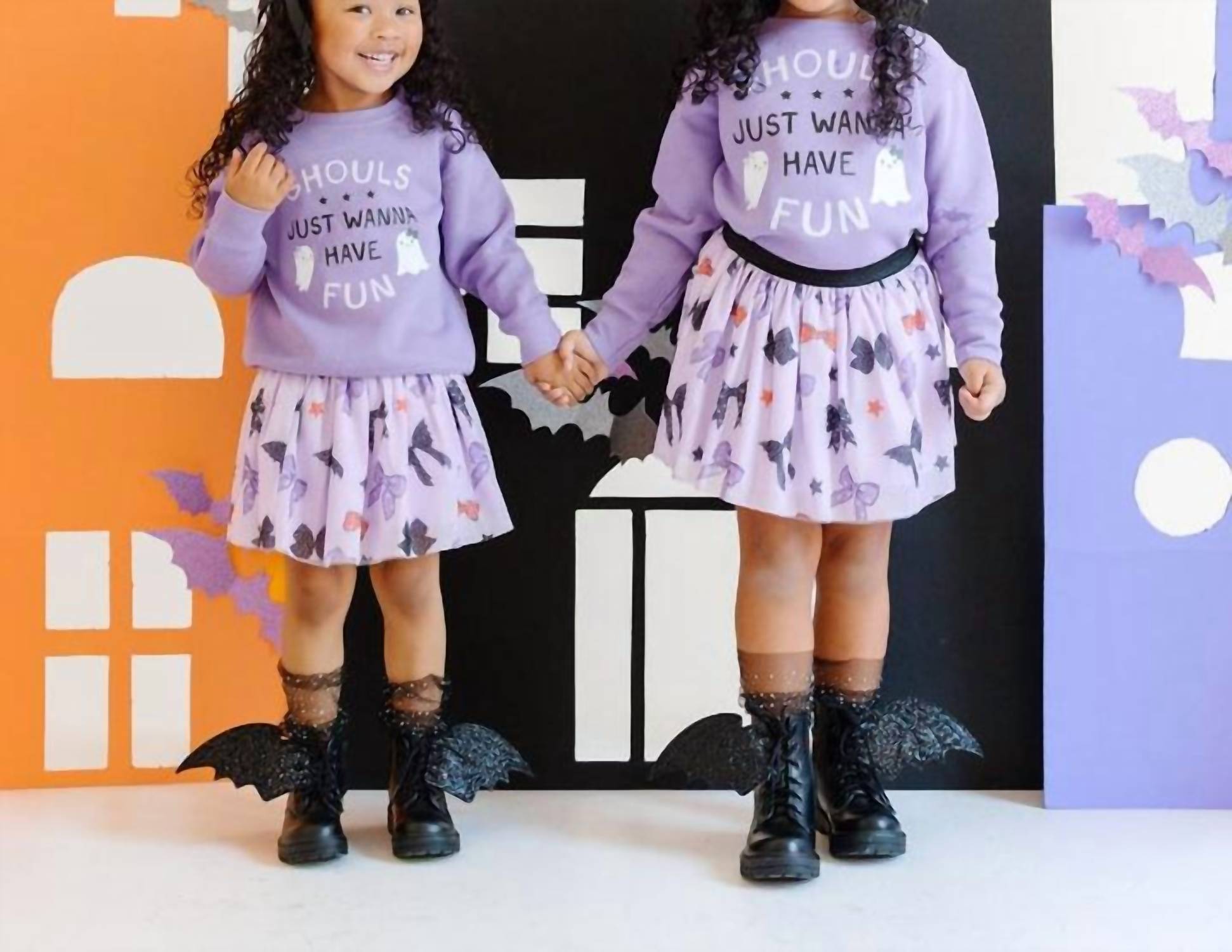 SWEET wink Spooky Bows Halloween Tutu Skirt in light purple - kids' skirt - detail view