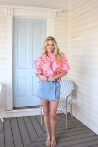 Karlie - Palm Leaf Floral Top