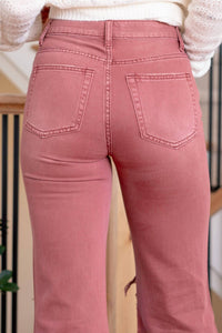 Vervet By Flying Monkey - Vintage High Rise Crop Ripped Flare Jeans