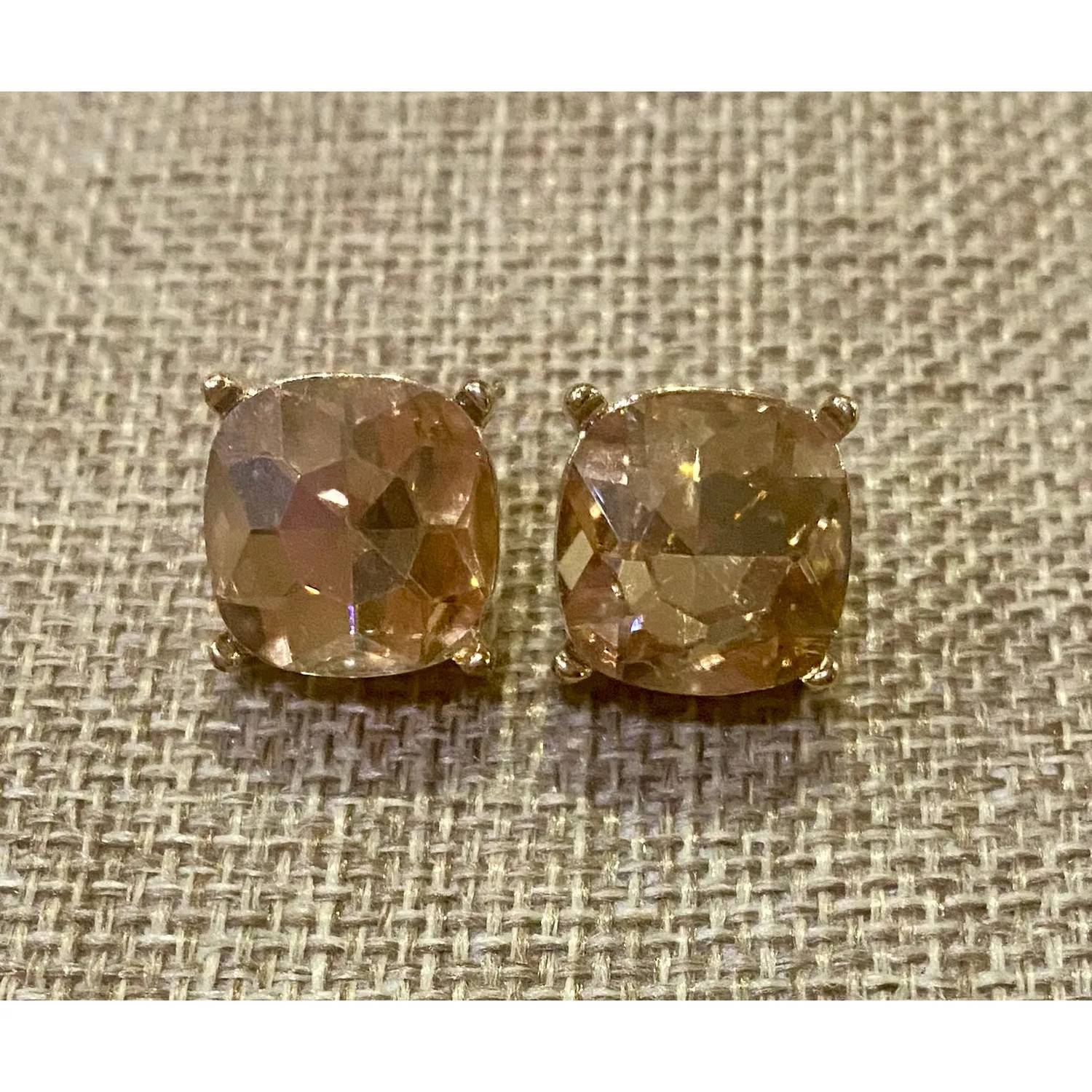 Sophia Collection - Women's Square Faceted Gem Stud Earrings