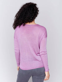 Charlie B - Lightweight V-neck Knit Sweater