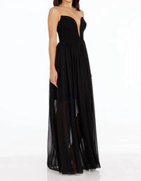 DRESS THE POPULATION Eleanor Strapless Gown in black - women's dress - alternate view