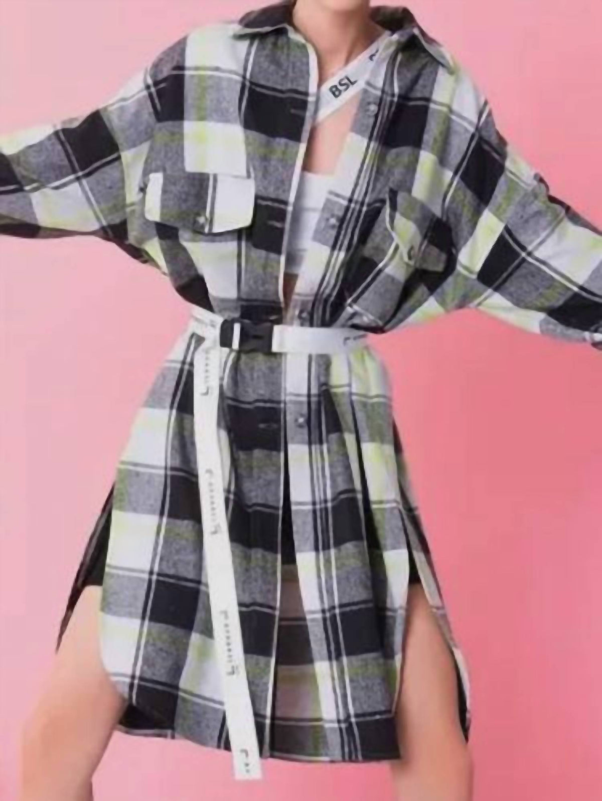 Bsl - Checked Maxi Jacket