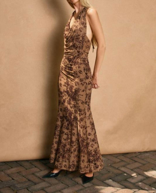 Dress Forum - Draped Halter Neck Maxi Dress
