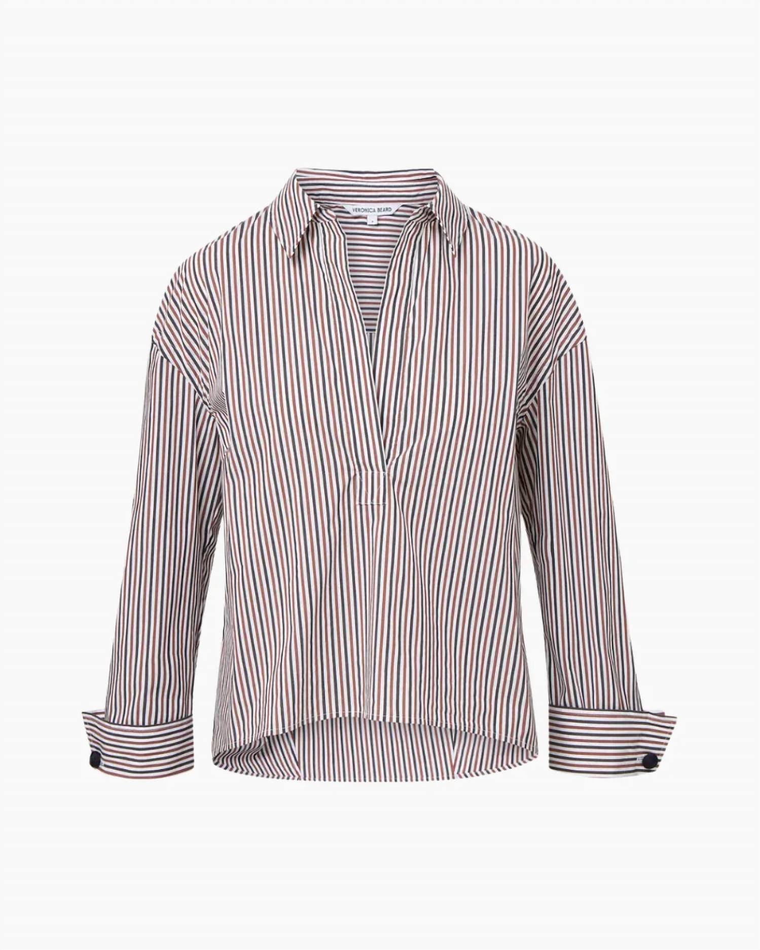 Veronica Beard - Drayond Striped Cuff Sleeve Shirt