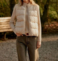 Repeat Cashmere - Reversible Sleeveless Cable Knit Down Vest
