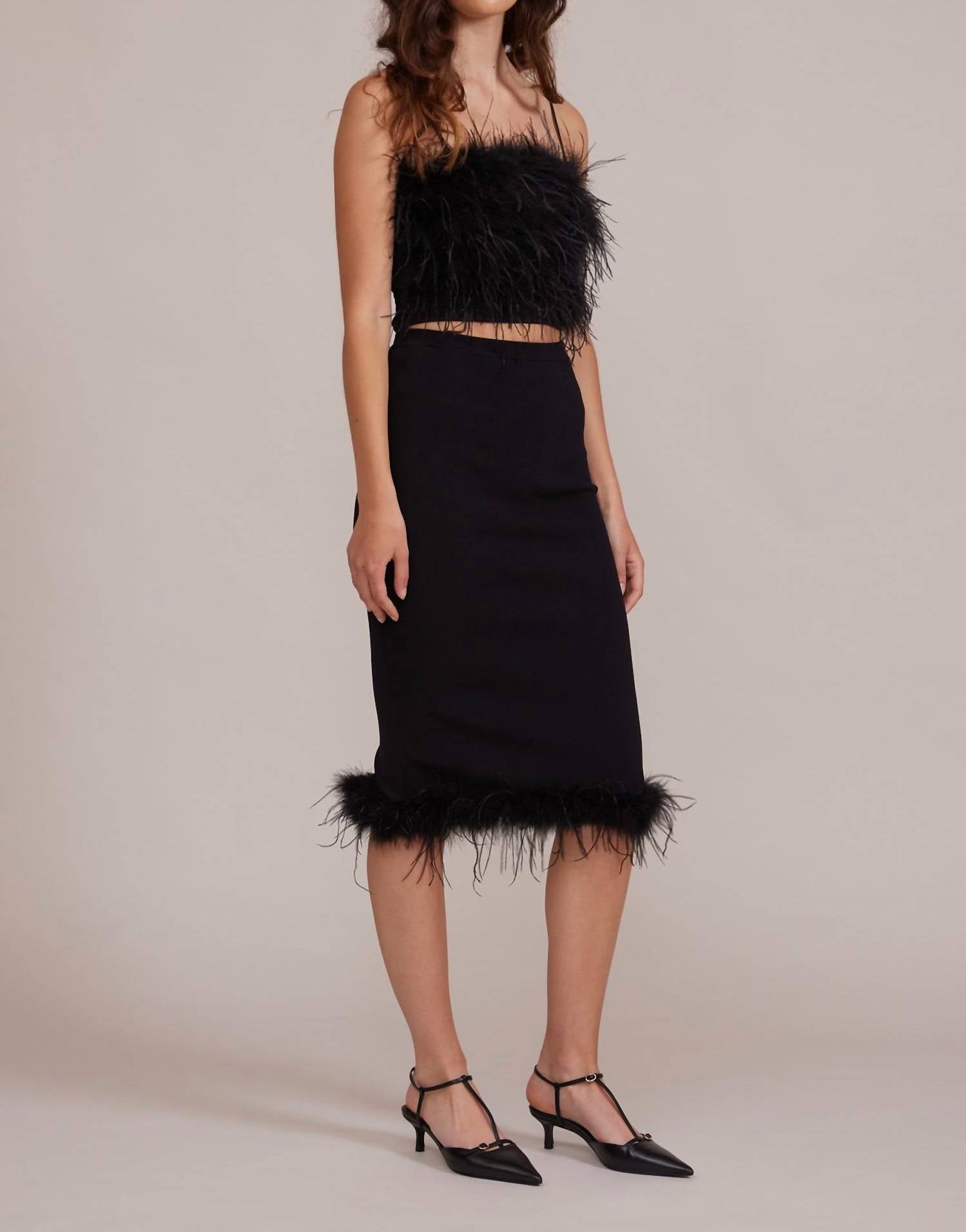 Lucy Paris - Jamila Feather Detail Skirt