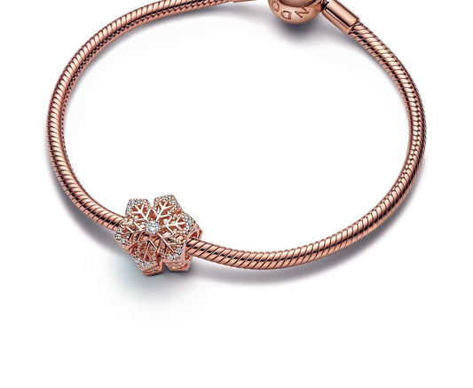 Pandora - Festive Snowflake Rose Charm