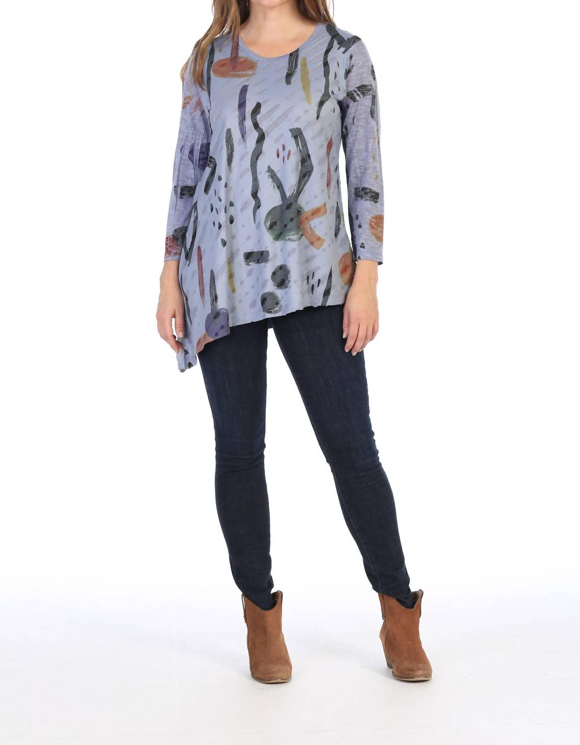 Jess & Jane - Surprise Double Knit Asymmetric Top