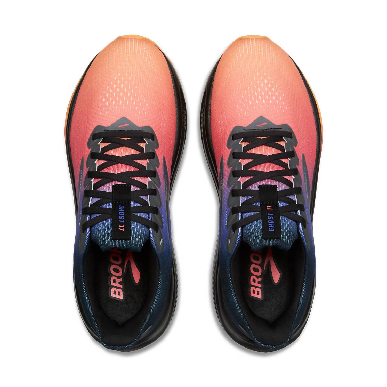 BROOKS Men's Ghost 17 Running Shoe in 434 night blue papaya - men's shoe - view 4