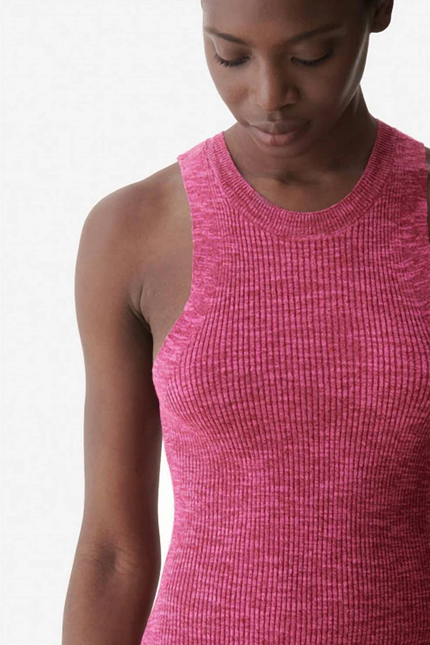 Vanessabruno - Cranberry Ribbed Tank