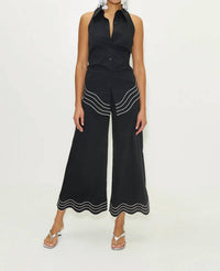 Simon Miller - Wavy Sleeveless Loch Button Up