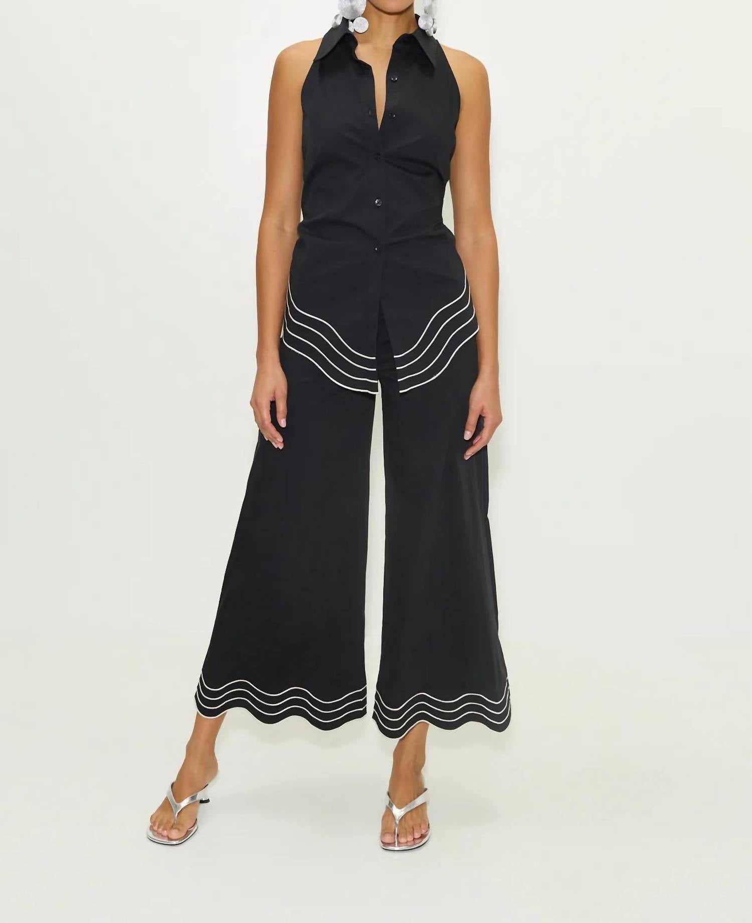 Simon Miller - Wavy Sleeveless Loch Button Up