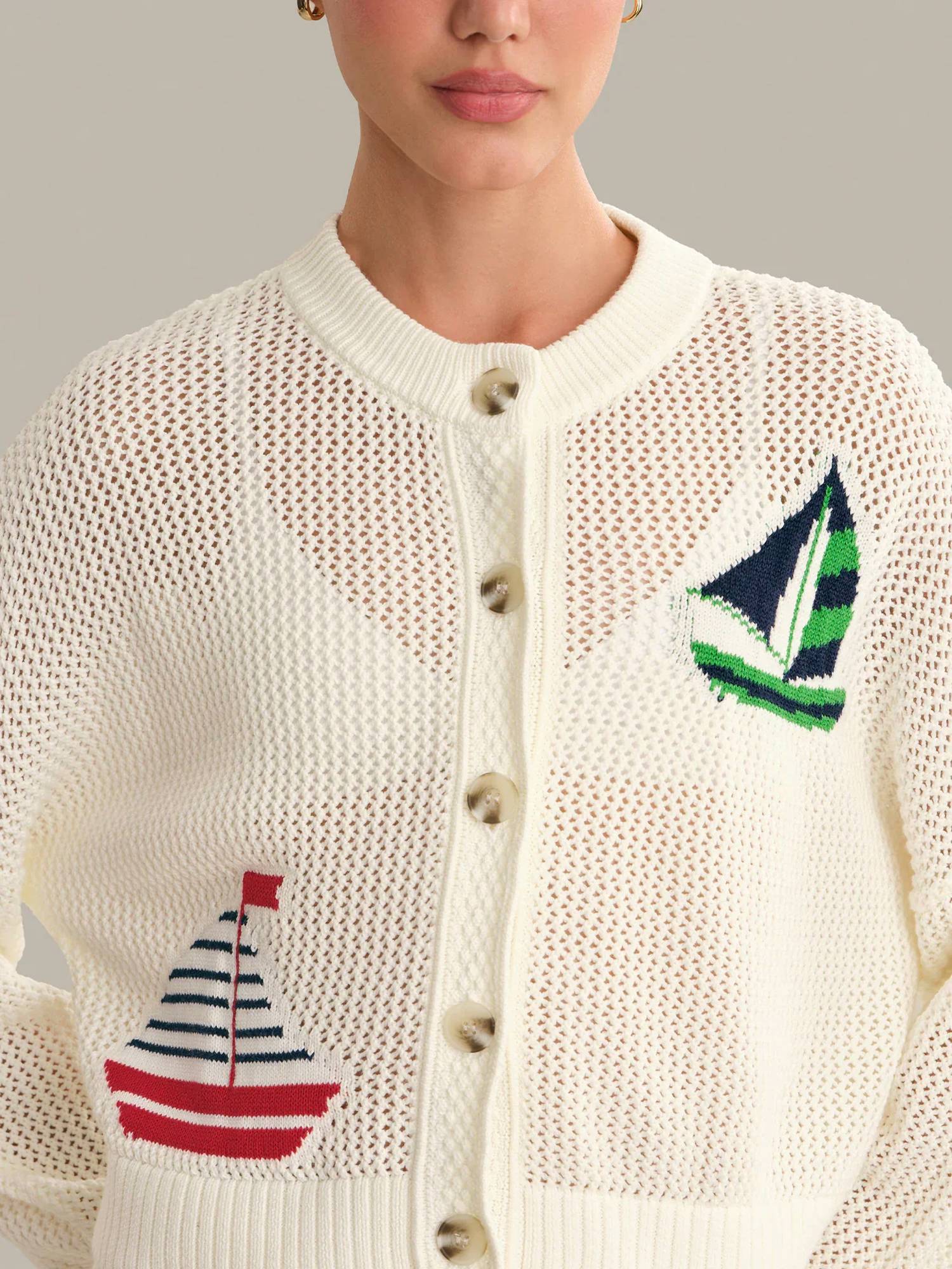 525 America - Tide Mesh Nautical Cardigan