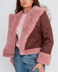 Pretty Garbage - Faux Suede Shearling Jacket