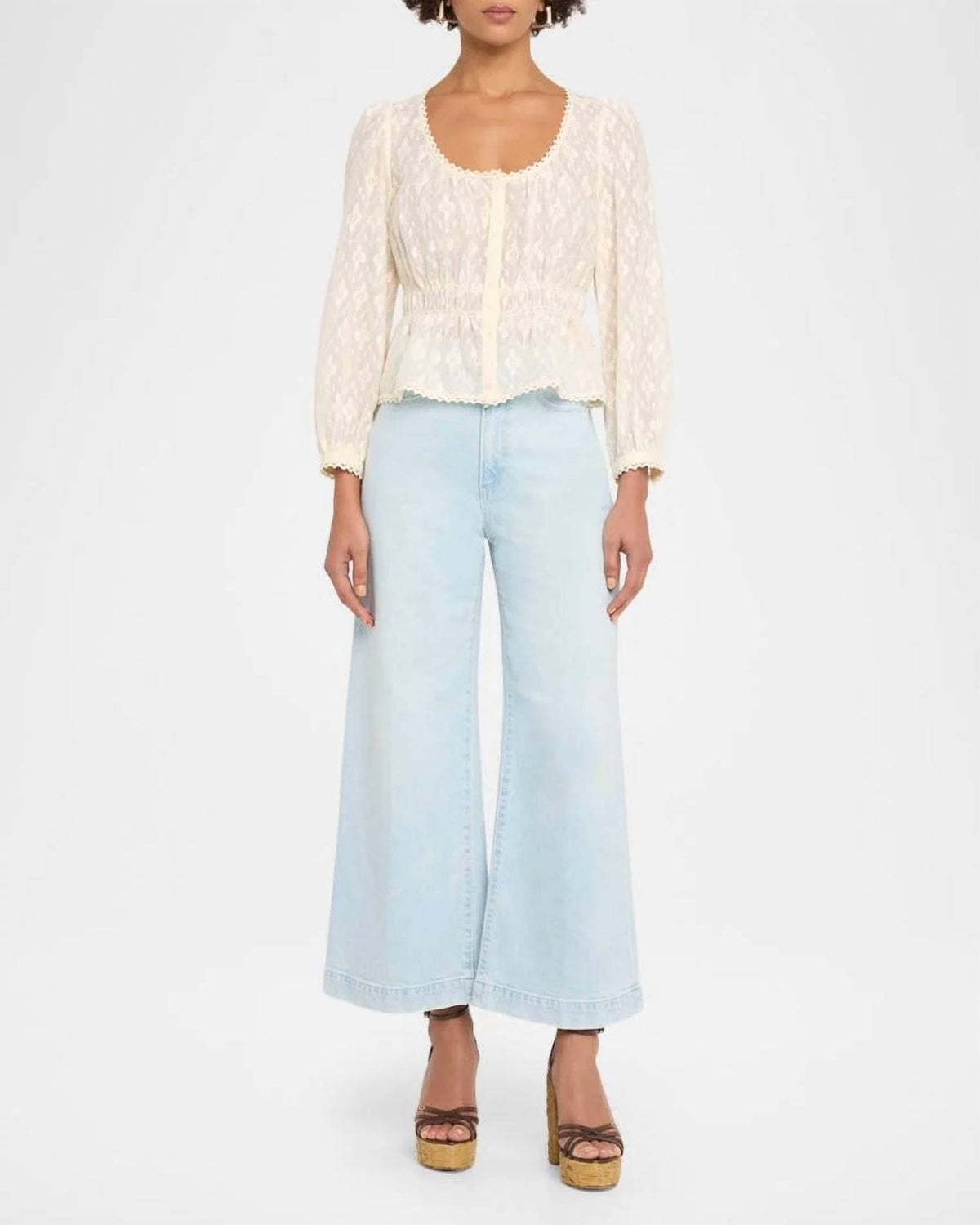 Paige - Harper Wide Leg Ankle Jeans
