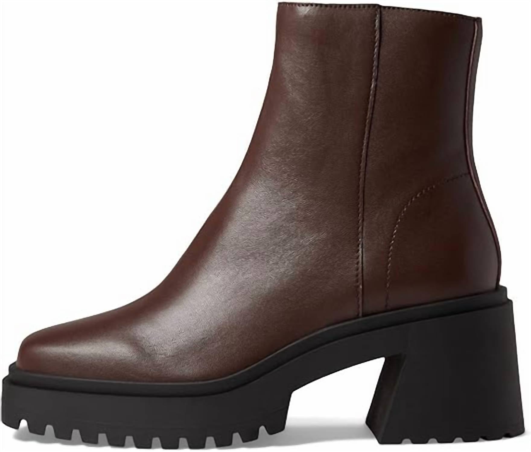 STEVE MADDEN Women's Fella Lug Sole Bootie in brown - women's shoe