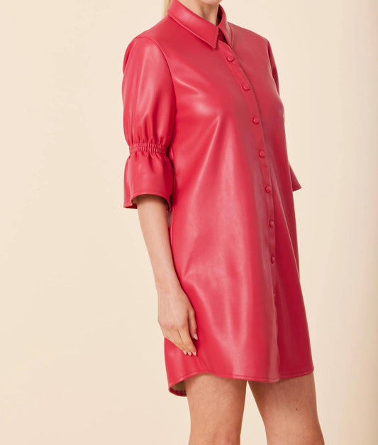 Dolce Cabo - Vegan Leather Ruffle Sleeve Dress