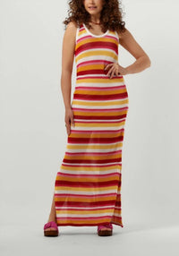 Colourful Rebel - Summer Sunset Crochet Knit Tank Dress