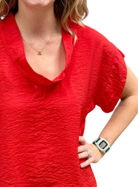 Cut Loose - Short Sleeve Cowl Neck Top