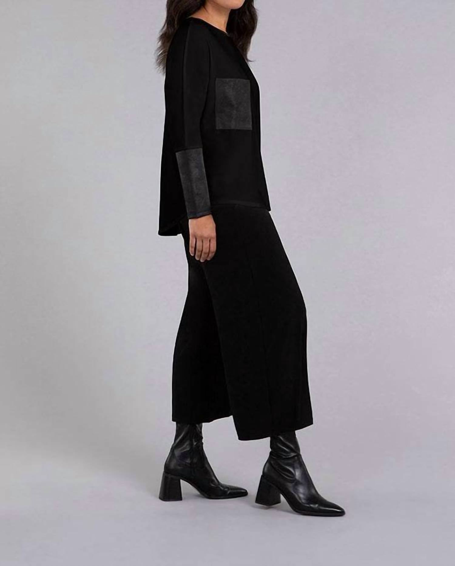 Sympli - Faux Leather Cinch Top