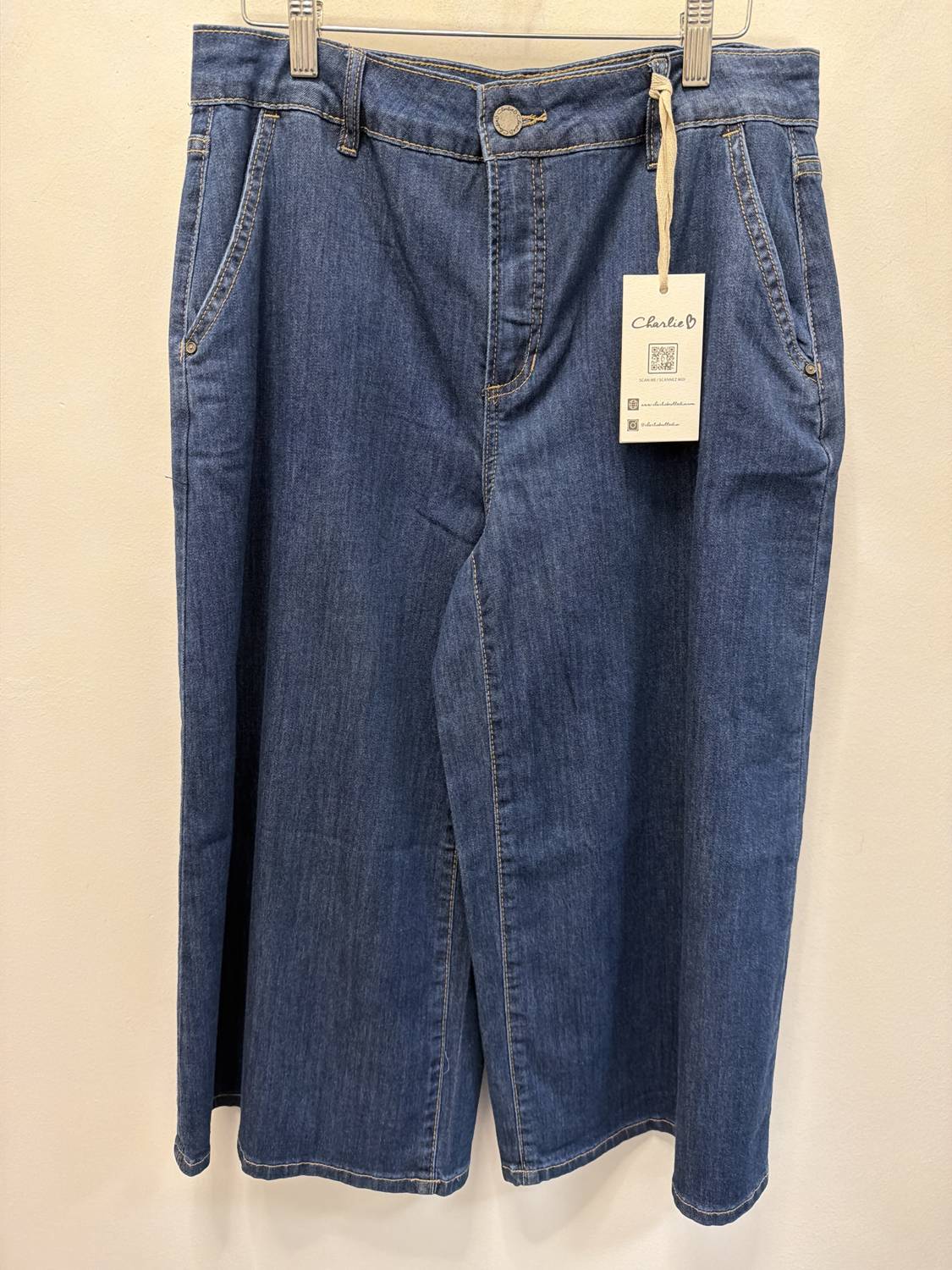 Charlie B - Cropped Denim Palazzo Jean