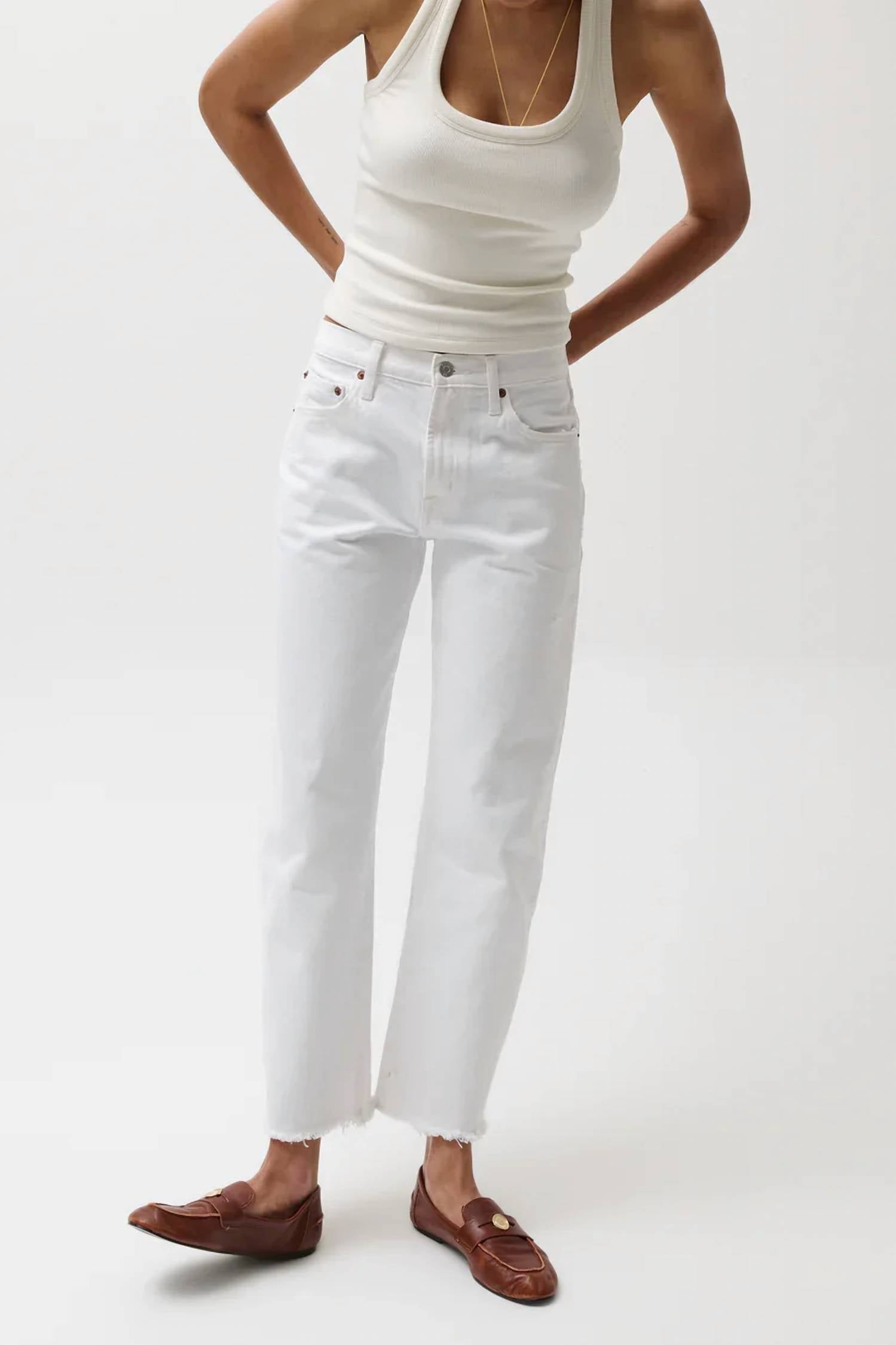 Pistola - Lexi Mid Rise Bowed Straight Jeans