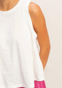 Hyfve - Raw Edge Sleeveless Washed Top
