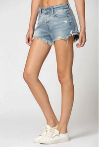 Hidden - Frayed Hem Denim Shorts
