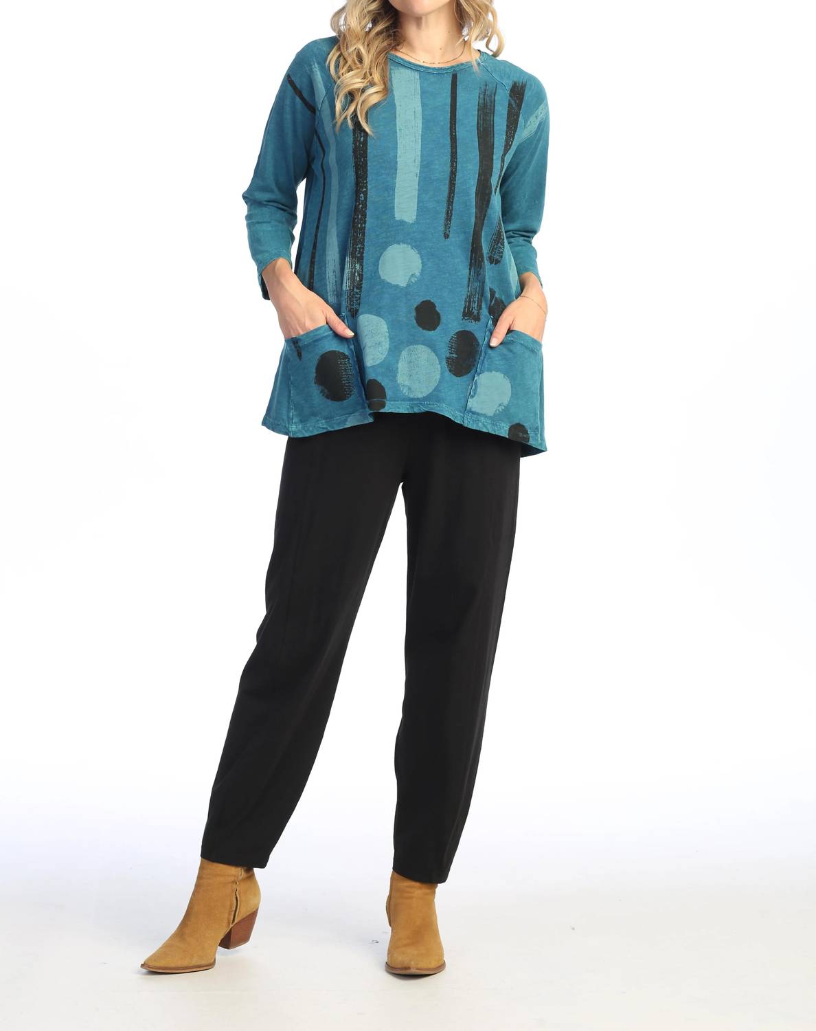 Jess & Jane - Drizzle Mineral Washed Patch Pocket =top