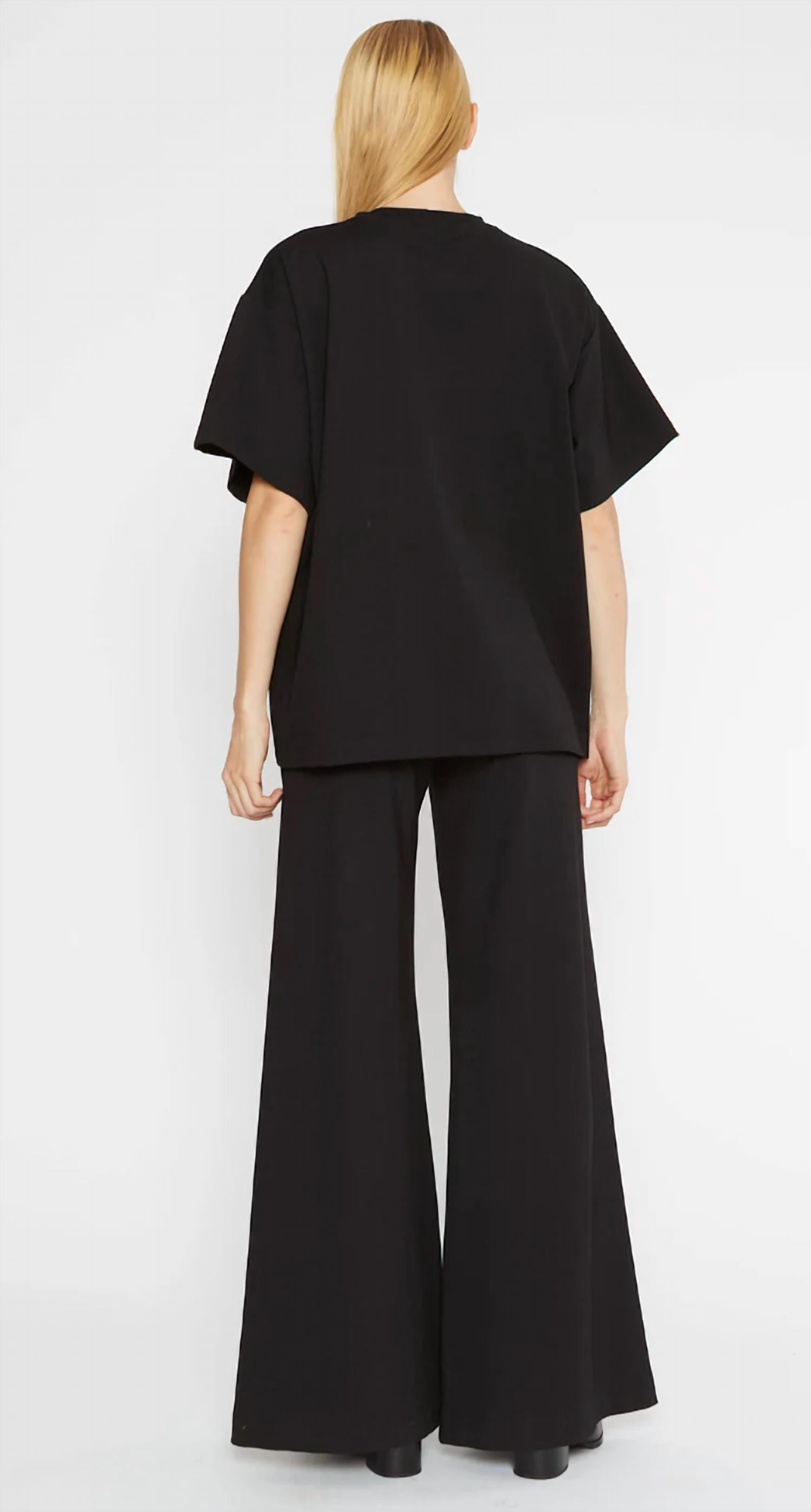 RIPLEY RADER Ponte Knit Big Shirt in black 1 - women's t-shirt - detail view