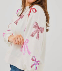 Mary Square - Sequin Bows Sweatshirt
