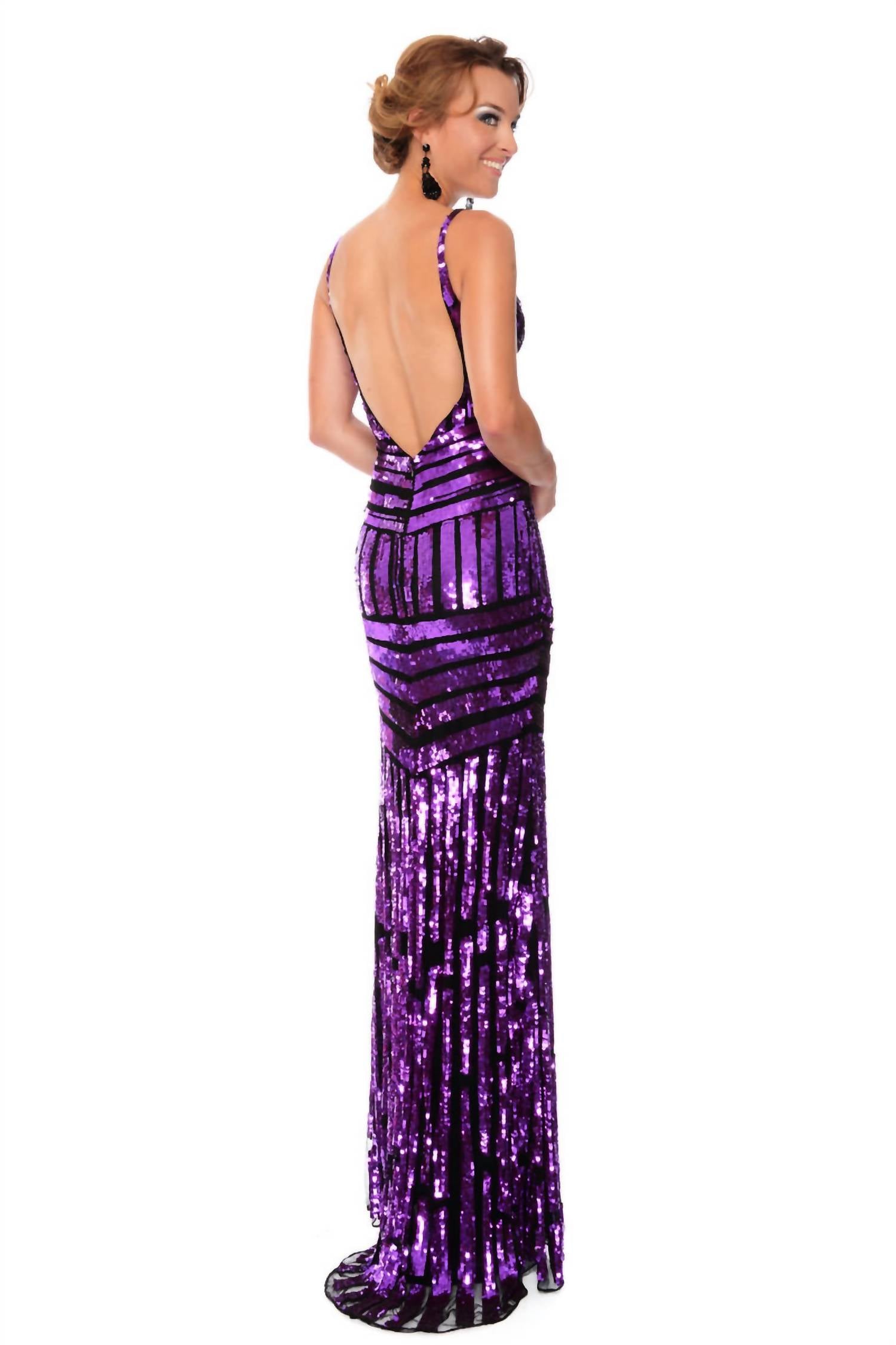 Precious Formals - Hand Beaded Floor Length Prom Dress