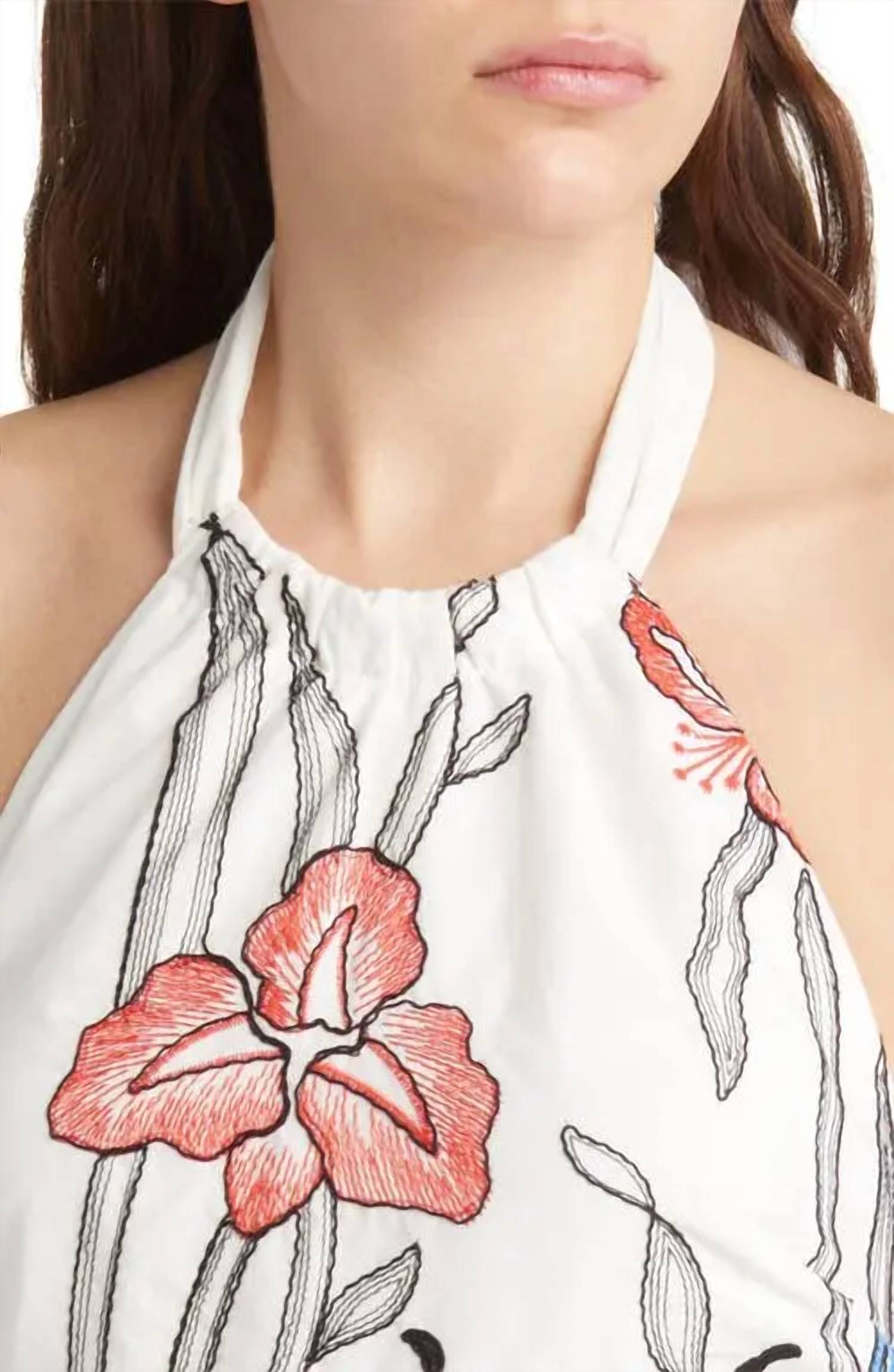 MILLY Hayden Floral Embroidered Dress in white multi - women's dress - view 4