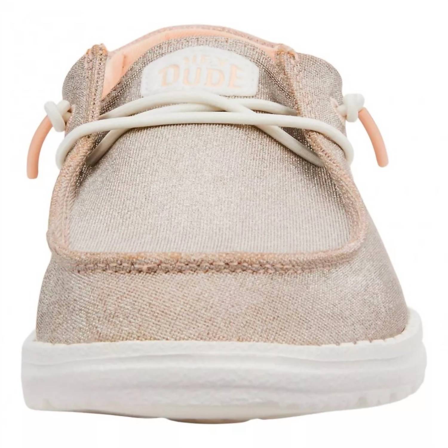 HEY DUDE Women's Wendy Metallic Sparkle Shoes in rose gold - women's sneaker - view 4