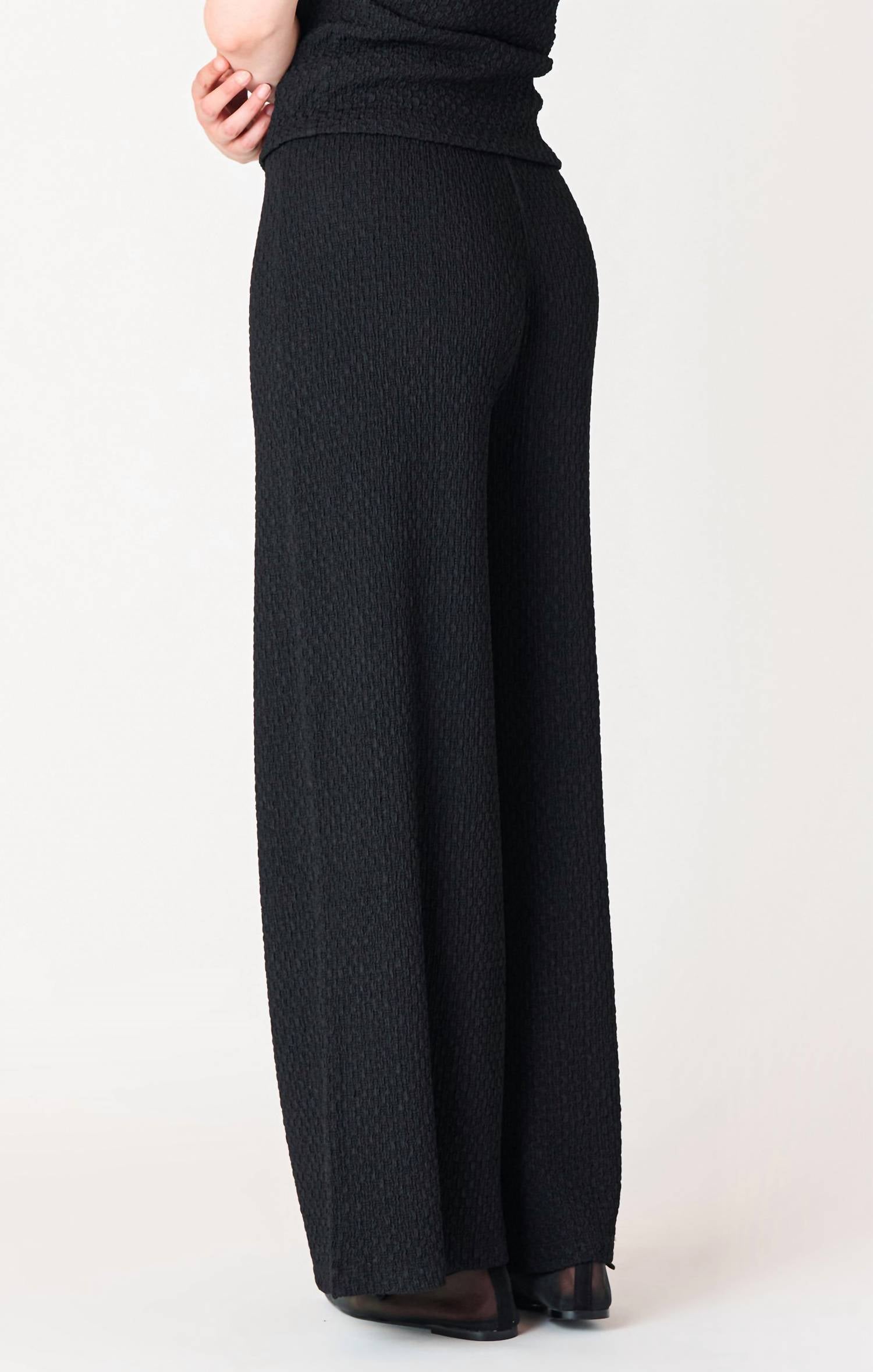 Dex Textured Wide Leg Pant in black - women's pants - alternate view