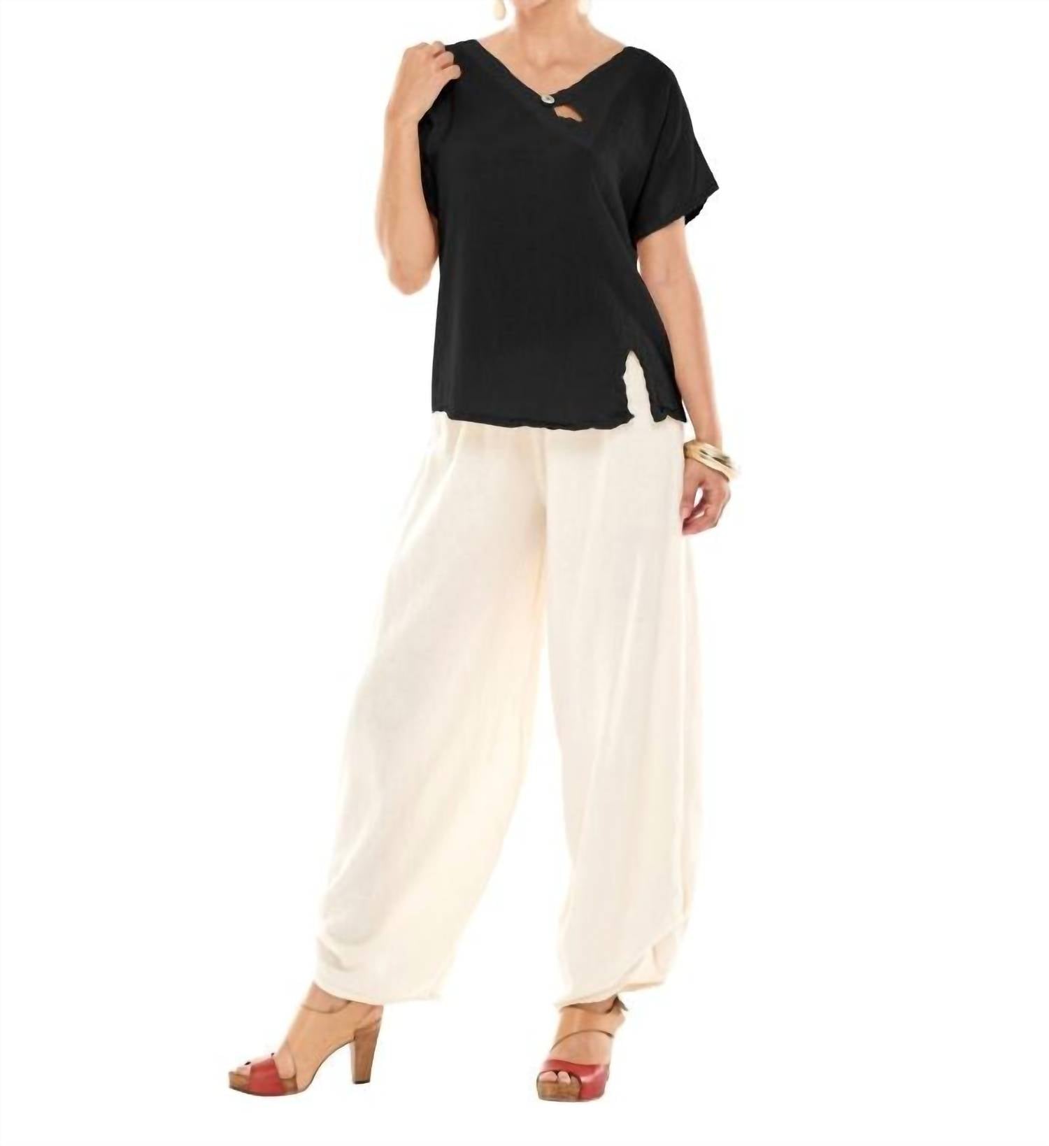 Oh My Gauze! Mike Cotton Top in black - women's t-shirt