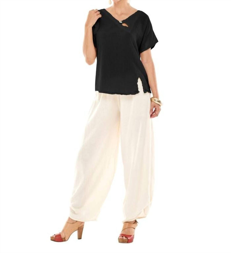 Oh My Gauze! Mike Cotton Top in black - women's t-shirt