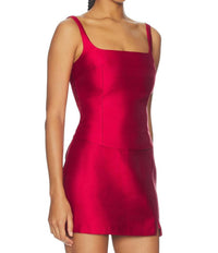 Amanda Uprichard Jacksonville Tank Top in scarlet - women's tank top - detail view
