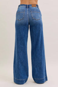 Judy Blue - Darcy Mid Rise Wide Leg Trouser Jeans