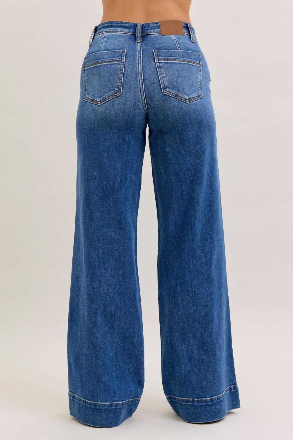Judy Blue - Darcy Mid Rise Wide Leg Trouser Jeans