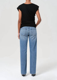 AGOLDE Low Rise Slim Stretch Jeans in kindle 1 - women's jeans - detail view
