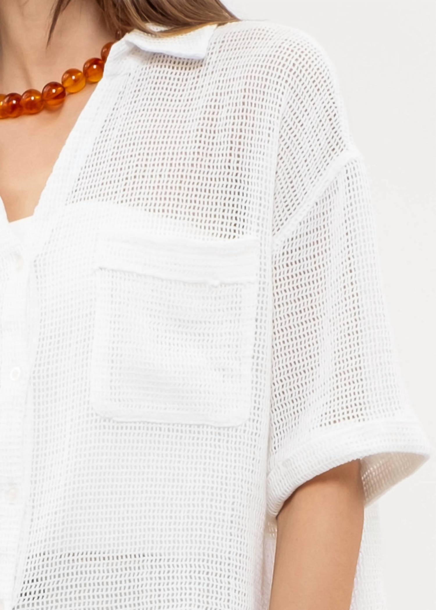 Blu Pepper - Jane Short Sleeve Mesh Camp Shirt