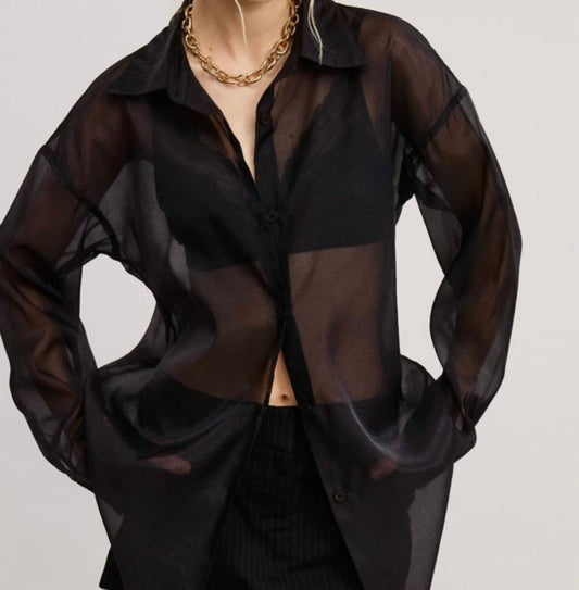 Mable - Dress To Impress Sheer Button Down Top