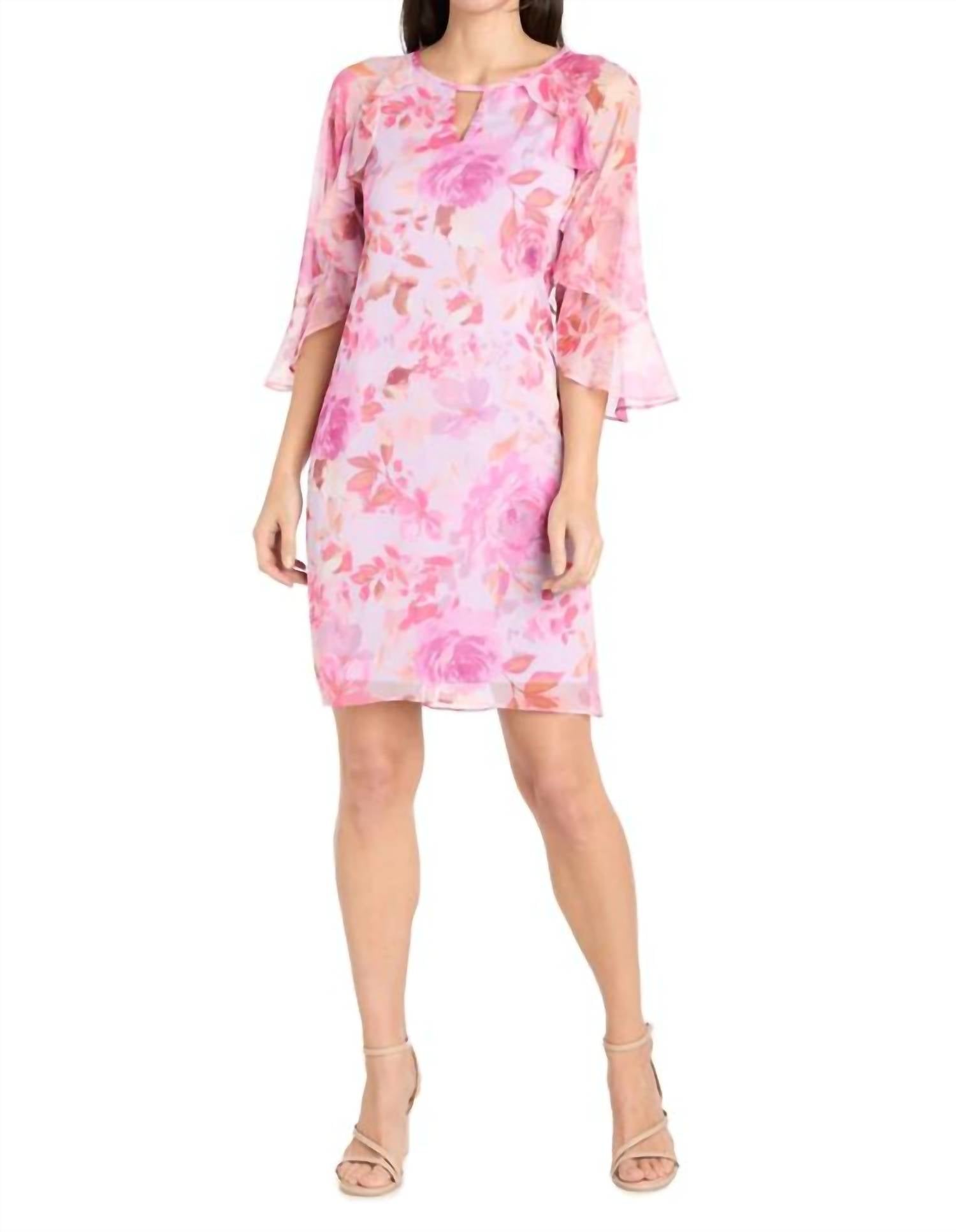 Ruffle Floral Dress Cocktail R&M Richards 4071P
