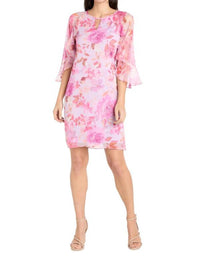 R&M Richards - Ruffle Floral Cocktail Dress