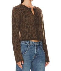 Astr - Fuzzy Crewneck Cardigan