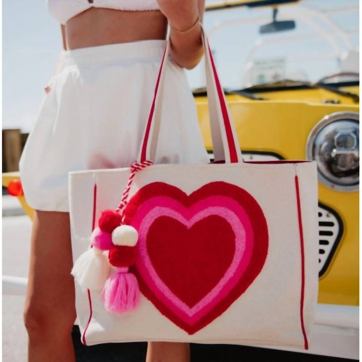 Katydid - Beating Heart Chenille Canvas Tote Bag