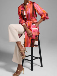 Nic + Zoe - Artful Blocks Glossy Shirtdress