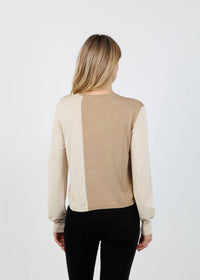 Aldo Martins Double Pocket Crew Sweater in ivory - women's sweater - detail view